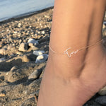 Exclusive Personalized Modern Script Name Anklet / Ankle Bracelet