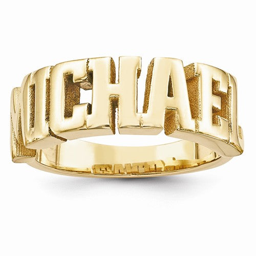 Personalized Women's Block Name Ring