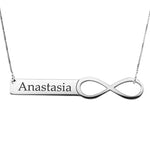 Personalized Infinity Name Bar Necklace w/ Chain Included