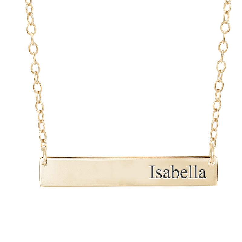 Personalized Name Bar Necklace with Name w/ Chain Included