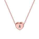 Petite Heart Initial Necklace with 16" Rolo Chain