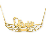 Personalized Fairy Wing Name Necklace w/ Chain