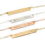 Custom Name Bar Necklace with 18" Chain