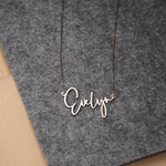 Modern Script Name Necklace with Chain Included