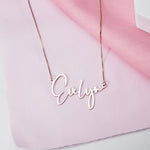 Modern Script Name Necklace with Chain Included