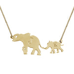 Personalized Interlocking Elephant Initials Necklace w/ Chain