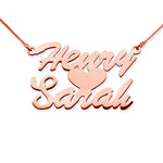 Stacked Script Name Necklace with Heart & Chain Included