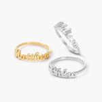 Personalized Script Name Ring