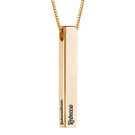 Personalized Vertical 3D Name Bar Necklace