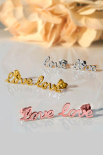 Pair Of Script Love Earrings