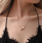 Petite Heart Initial Necklace with 16"-20" Rolo Chain