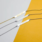 Dainty Thin Name Bar Bracelet w/ Chain Extender