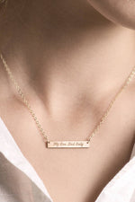 Custom Name Bar Necklace with 18" Chain