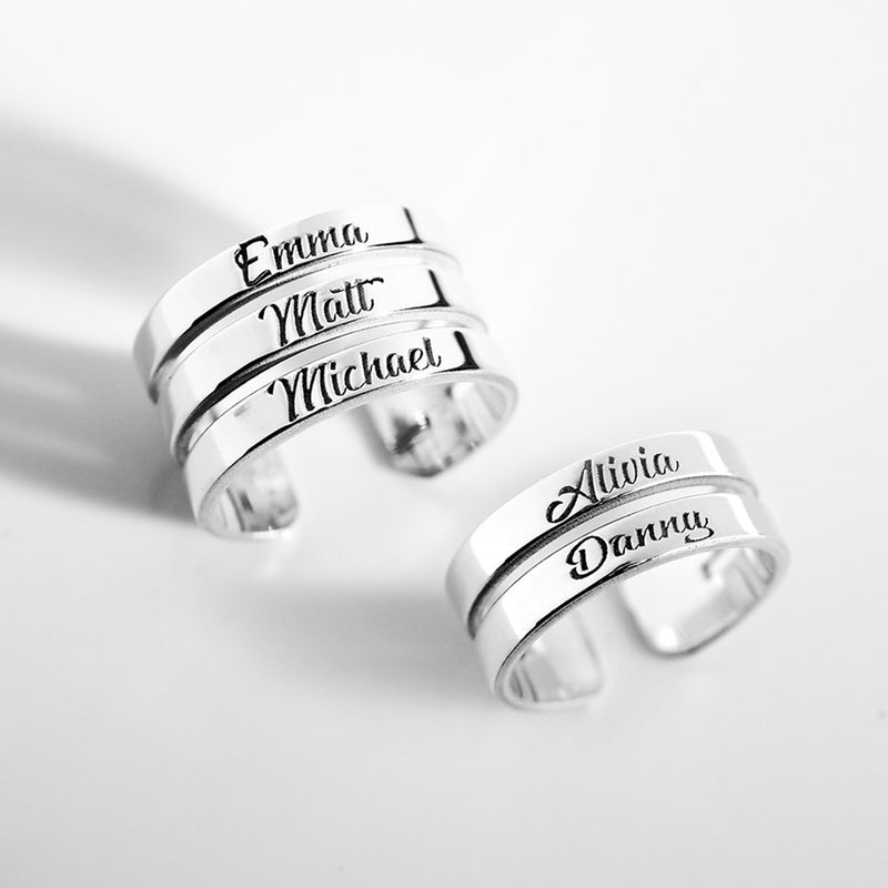 Sterling Silver Personalized Name Ring With Up To 3 Names