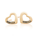 Pair of Heart Shaped Name Earrings