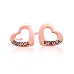 Pair of Heart Shaped Name Earrings