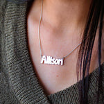 Personalized Classic Block Name Necklace with Chain Included