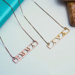 Name Bar Necklace with Chain Included