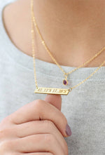 Custom Name Bar Necklace with 18" Chain