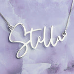 Modern Script Name Necklace with Chain Included