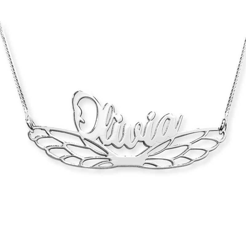 Personalized Fairy Wing Name Necklace w/ Chain