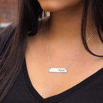 Personalized Name Bar Necklace with Name w/ Chain Included