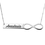 Personalized Infinity Name Bar Necklace w/ Chain Included