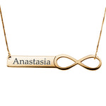 Personalized Infinity Name Bar Necklace w/ Chain Included