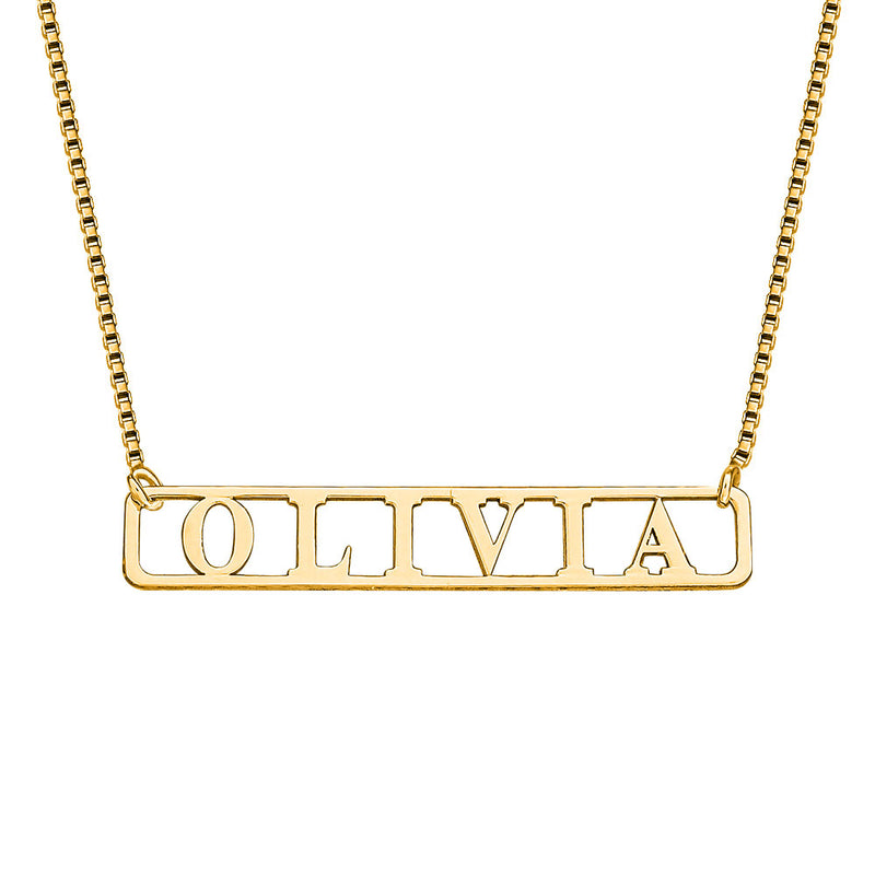 Name Bar Necklace with Chain Included