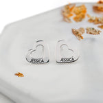 Pair of Heart Shaped Name Earrings