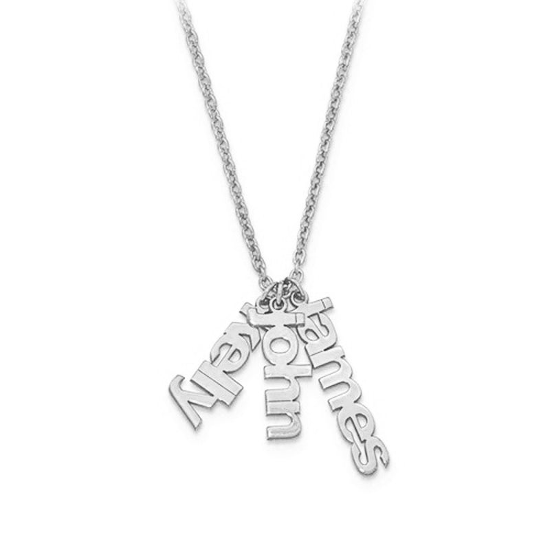 Vertical Name Necklace Charms with up to 4 Names & Chain Included