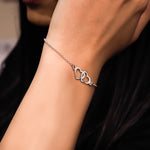 Adjustable Interlocking Heart Name Bracelet