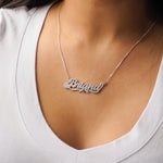 Personalized Classic Script Name Necklace with Birthstone & Chain Included