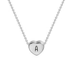 Petite Heart Initial Necklace with 16" Rolo Chain